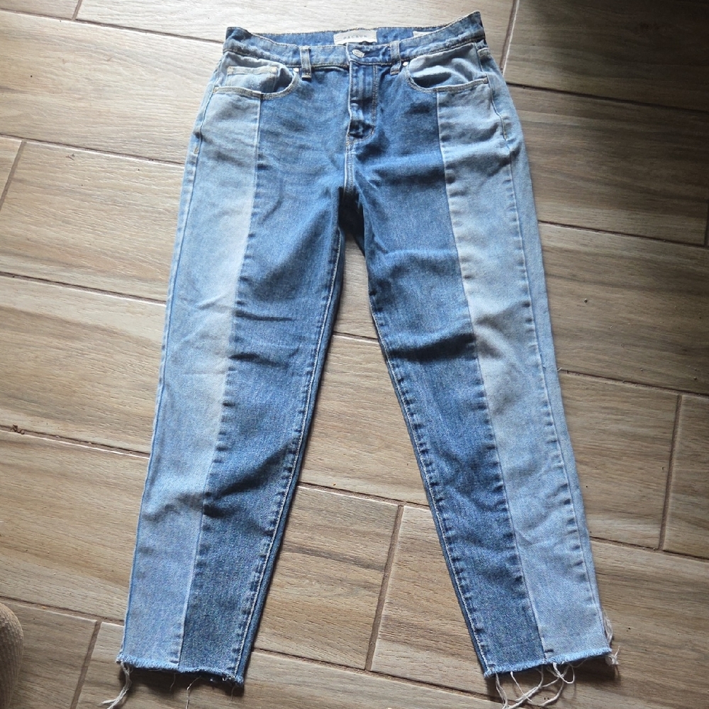 PacSun Blue Ankle Cropped Jeans with Distressed Details